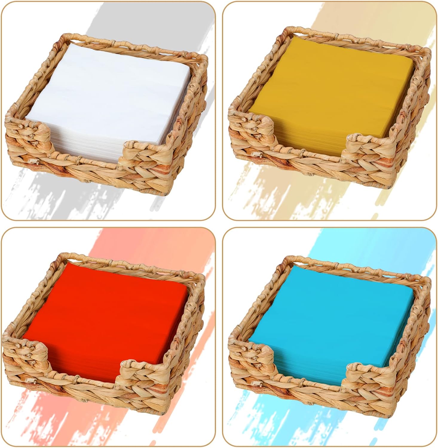 Napkin Holder Wicker Woven Basket Dinner Paper Tray for Table Kitchen Decor