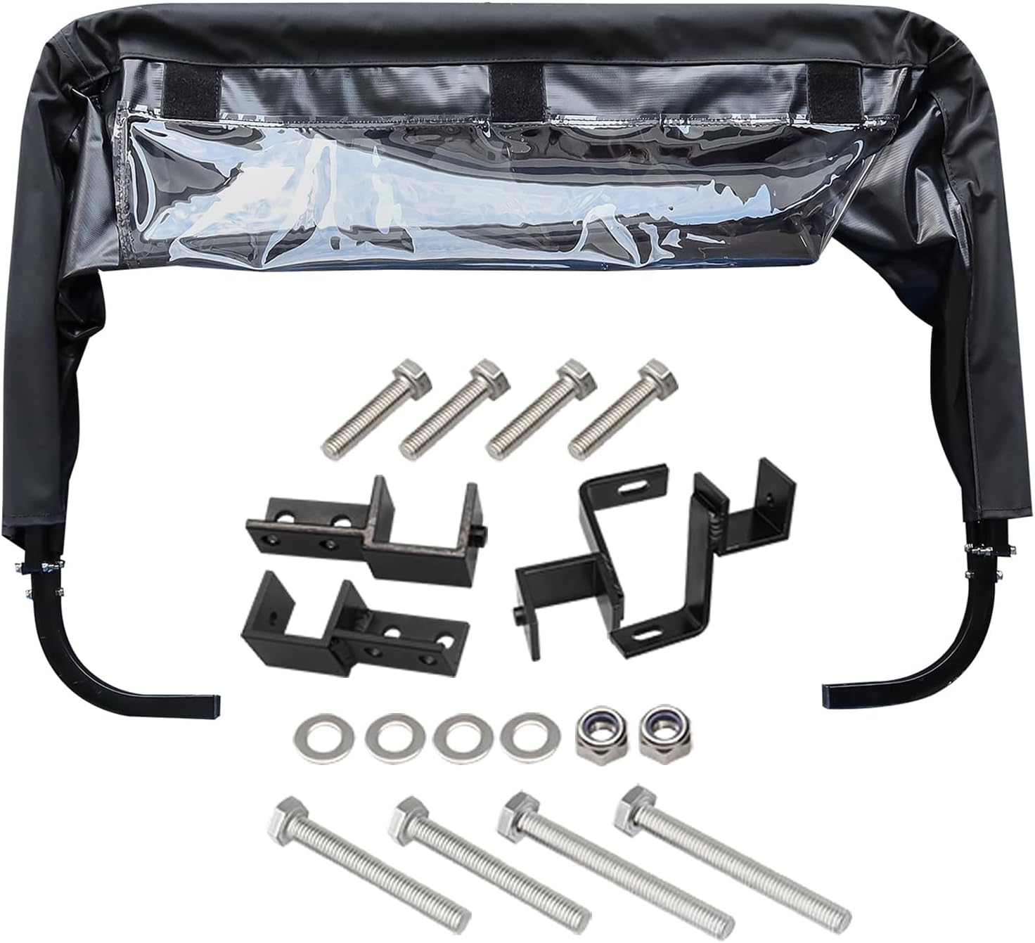 Golf Cart Universal Rear Bag Rain Cover Kit, Fits for Club Car, EZGO, Yamaha (Beige/Black)