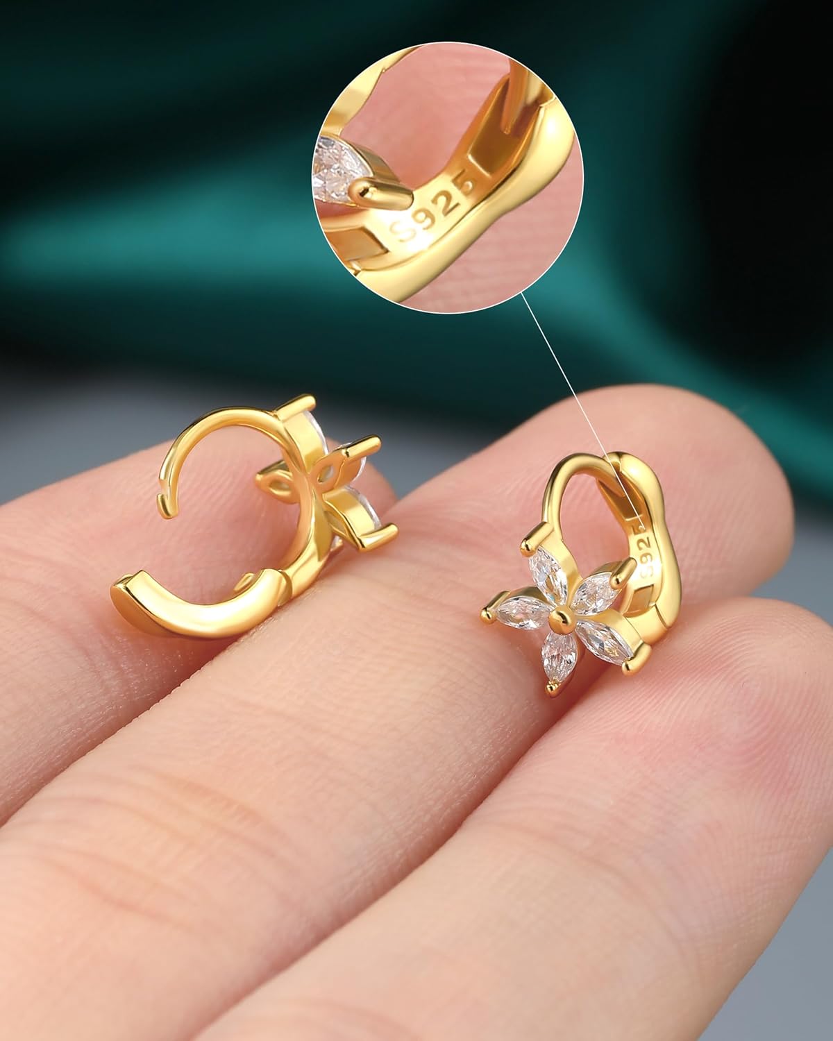 COCHARM 14K Real Gold Plated 925 Sterling Silver Small Hoop Earrings 20g Cartilage Hoop Huggie Hoop Earrings Nose Rings Hoop Helix Daith Tragus Earring for Women Men - Image 5