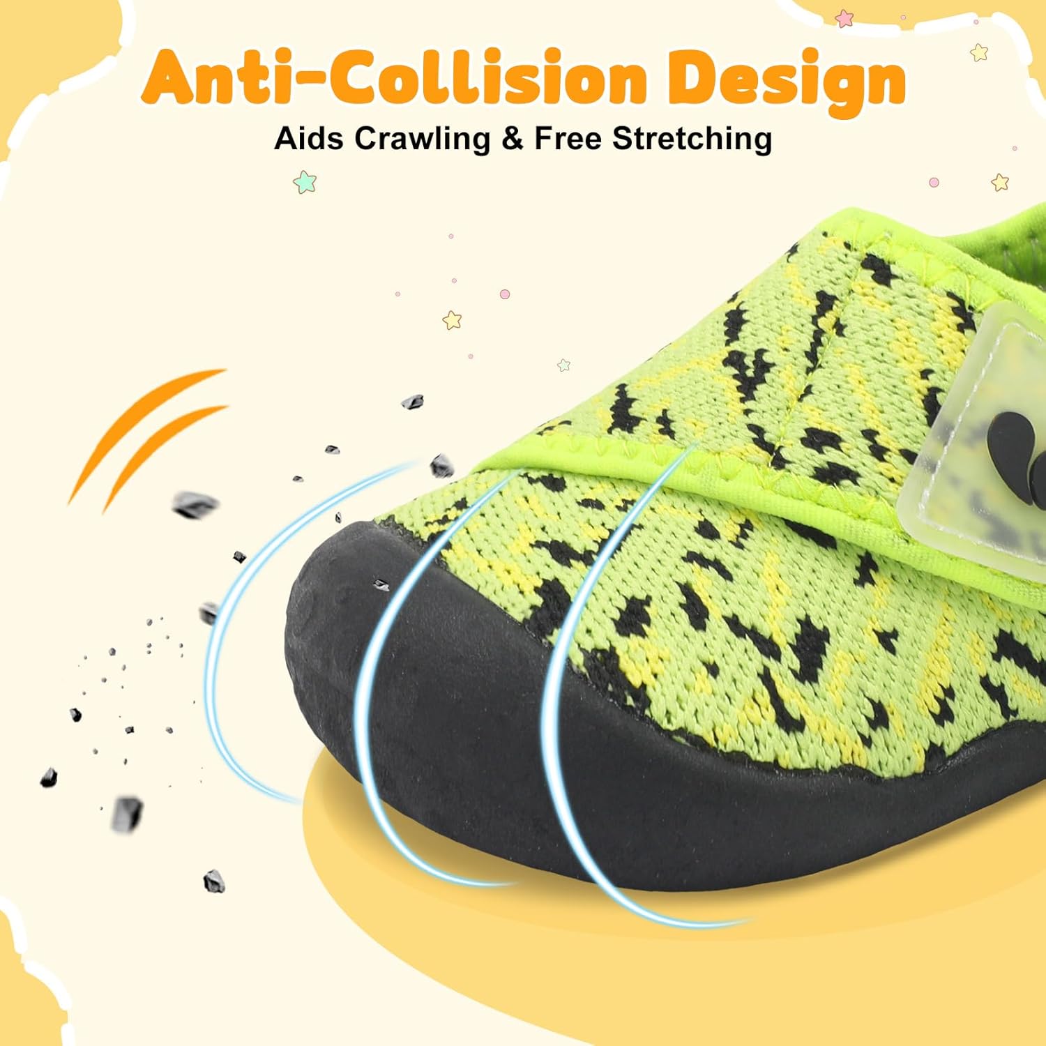 FEETCITY Baby First Walking Shoes Wide Baby Shoes Infant Sneakers Newborn Crib Shoe Barefoot Lightweight Slip On Shoe - Image 3