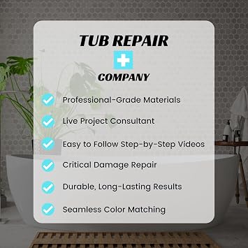 Tub Repair Kit for Floor Cracks with Color Match, Strong Fiberglass Repair kit, Seamless Weight Bearing Repairs Floor Cracks