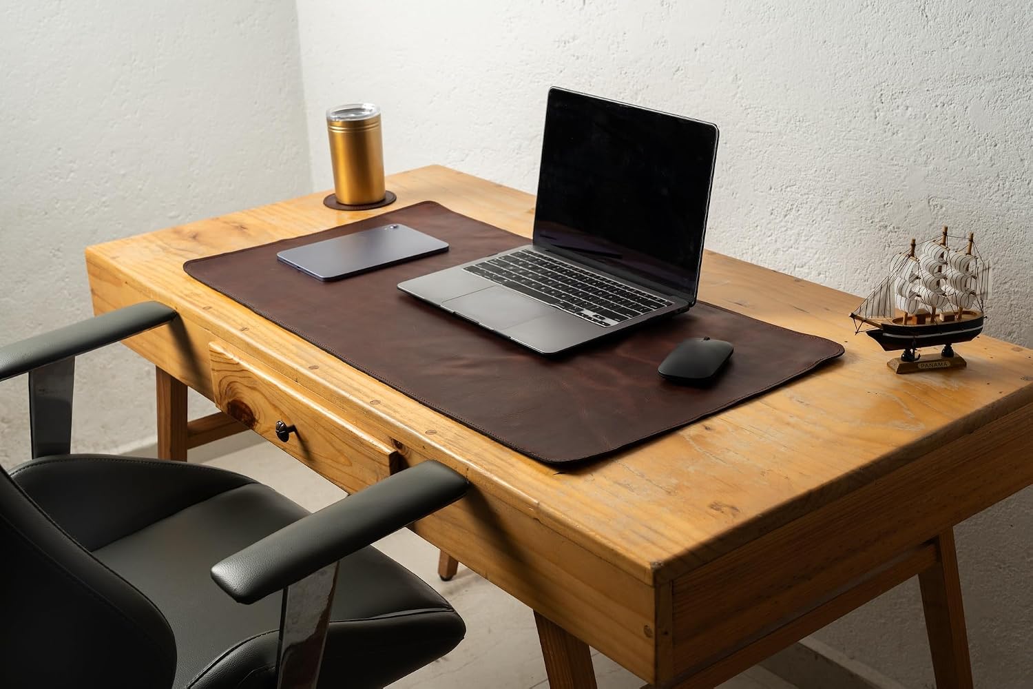 Desk matt for Desktop | Leather Desk mat | Computer Desk | pad | Laptop pad |Original Leather Desk mat | Essentials Work from Home Essentials | Office Desk | Gaming Computer (Luxury Coffe, M) image 5