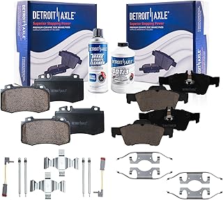Detroit Axle - Front and Rear Ceramic Brake Pads Replacement for Mercedes-Benz CL500 CLS500 CLS550 E350 E500 E550 S350 S430 S500 SL500 SL550