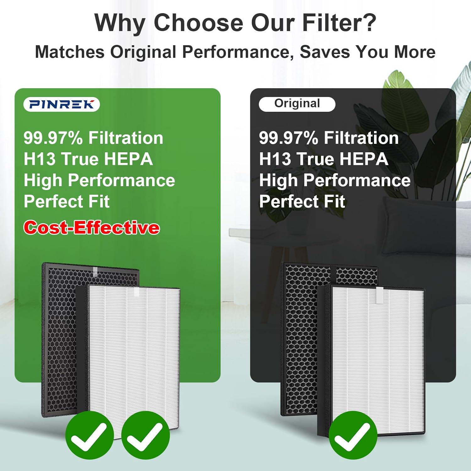 المتطور - مجموعة فلاتر بديلة FY2420/30 FY2422/30 من بينريك لفيليبس 2000i 3000i سلسلة AC2887 AC2889 AC2892 AC3829، هيبا 2 في 1 والكربون النشط، 99.97% عند 0.3 ميكرون، 1 حزمة حزمة 2026 - view 2