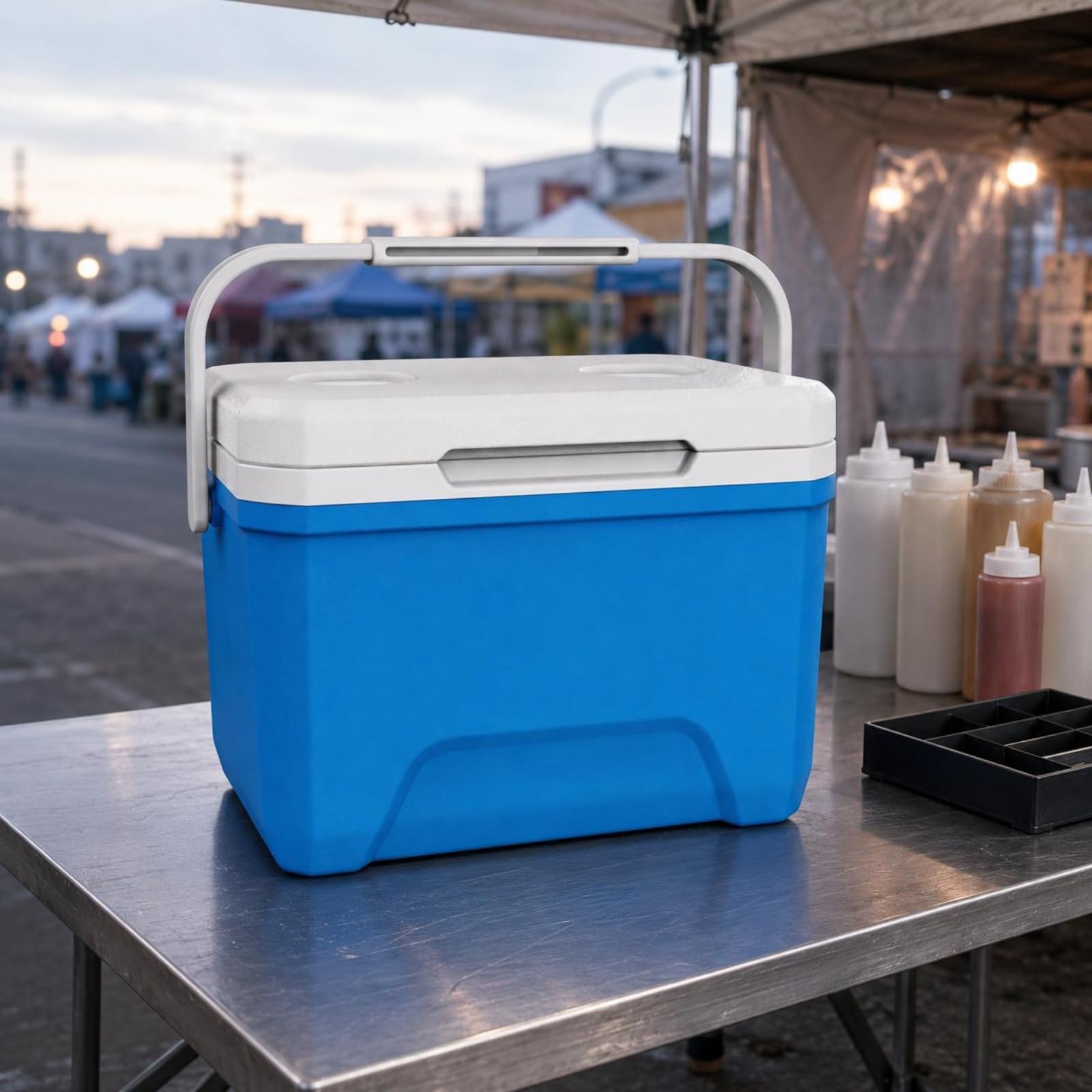 Nevera Portátil Aislada Hielera Contenedor Térmico Conservadora con Interior Aislante y Exterior Resistente Fácil de Llevar Adecuada para Camping Barbacoas Festivales