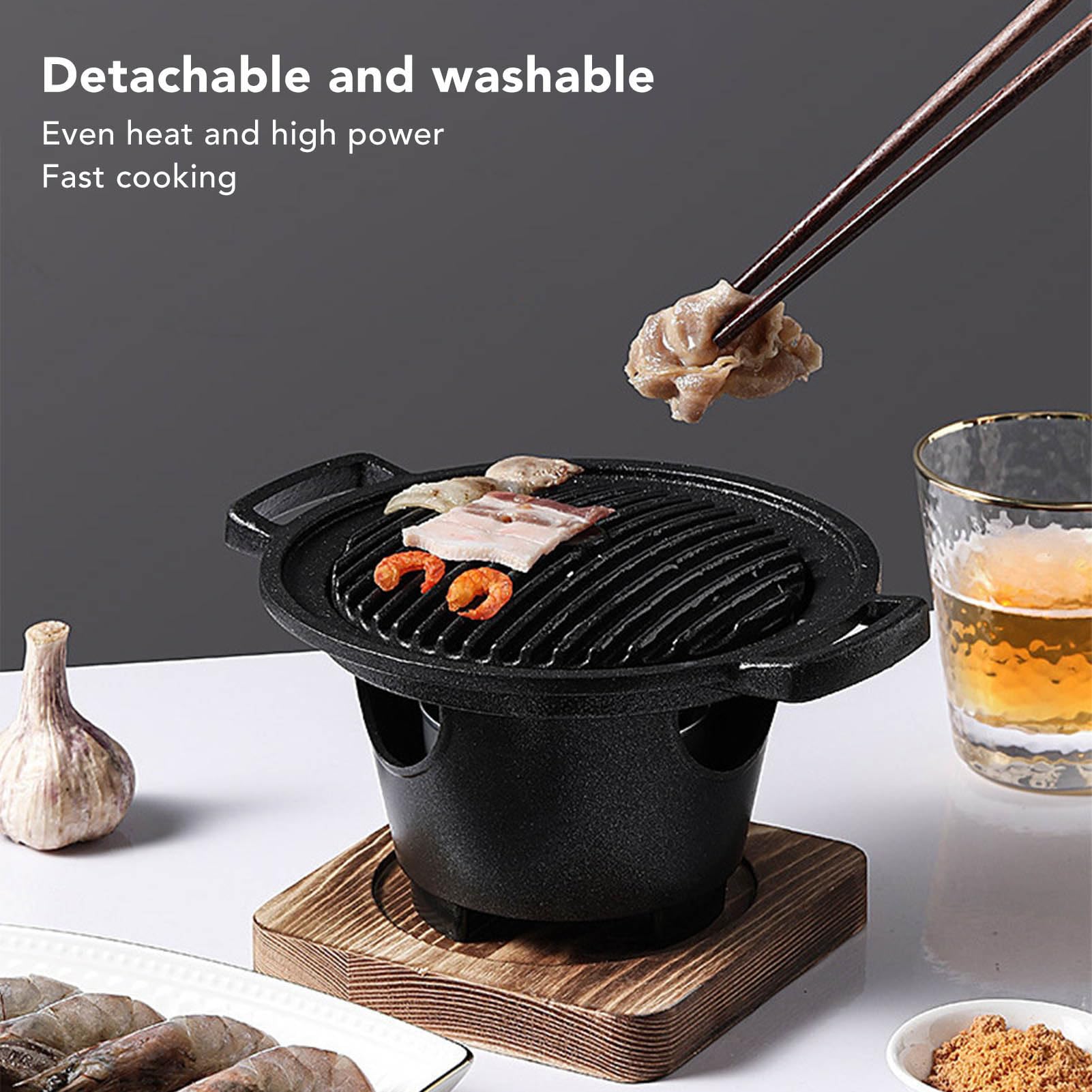 Topyond Barbecue coréen, portable, sans fumée, antiadhésif, pour camping, pique-nique et extérieur