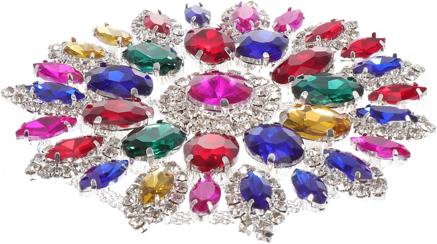 1pc Rhinestone Decor Floral Embellishment for Clothing Accessories Wedding Dress Luggage and Crafting Projects Elegant and Eye-catching Design for Various Occasions