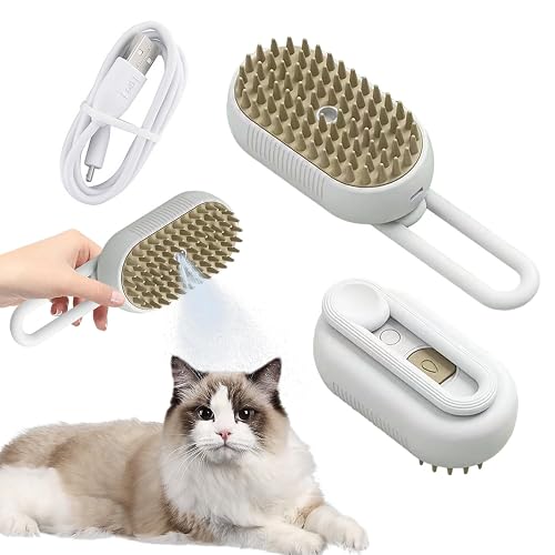 2 Cepillos de Vapor para Gatos 2025, Cepillo de Vapor 3 en 1 para Perros y Gatos