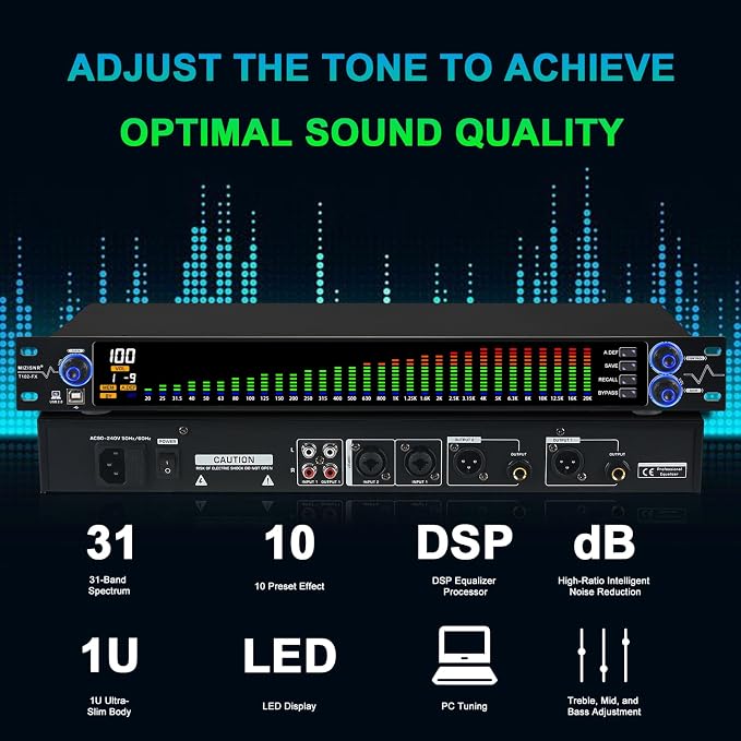 Ecualizador Digital Gráfico Profesional de 31 Bandas miniatura 2