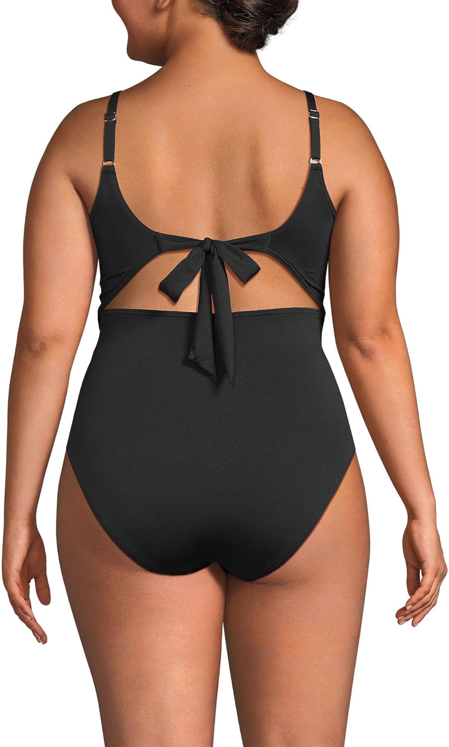 Lands' End Women's Wrap Monokini High Leg One Piece Swimsuit