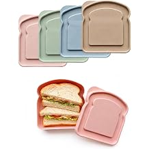 4-Piece Reusable Sandwich Container Set for Lunch Boxes, BPA-Free, Microwave & Dishwasher Safe, Food-Grade Plastic with Lid, Snack & Meal Prep Storage for Office, Travel, Picnic Mix1, 4pc