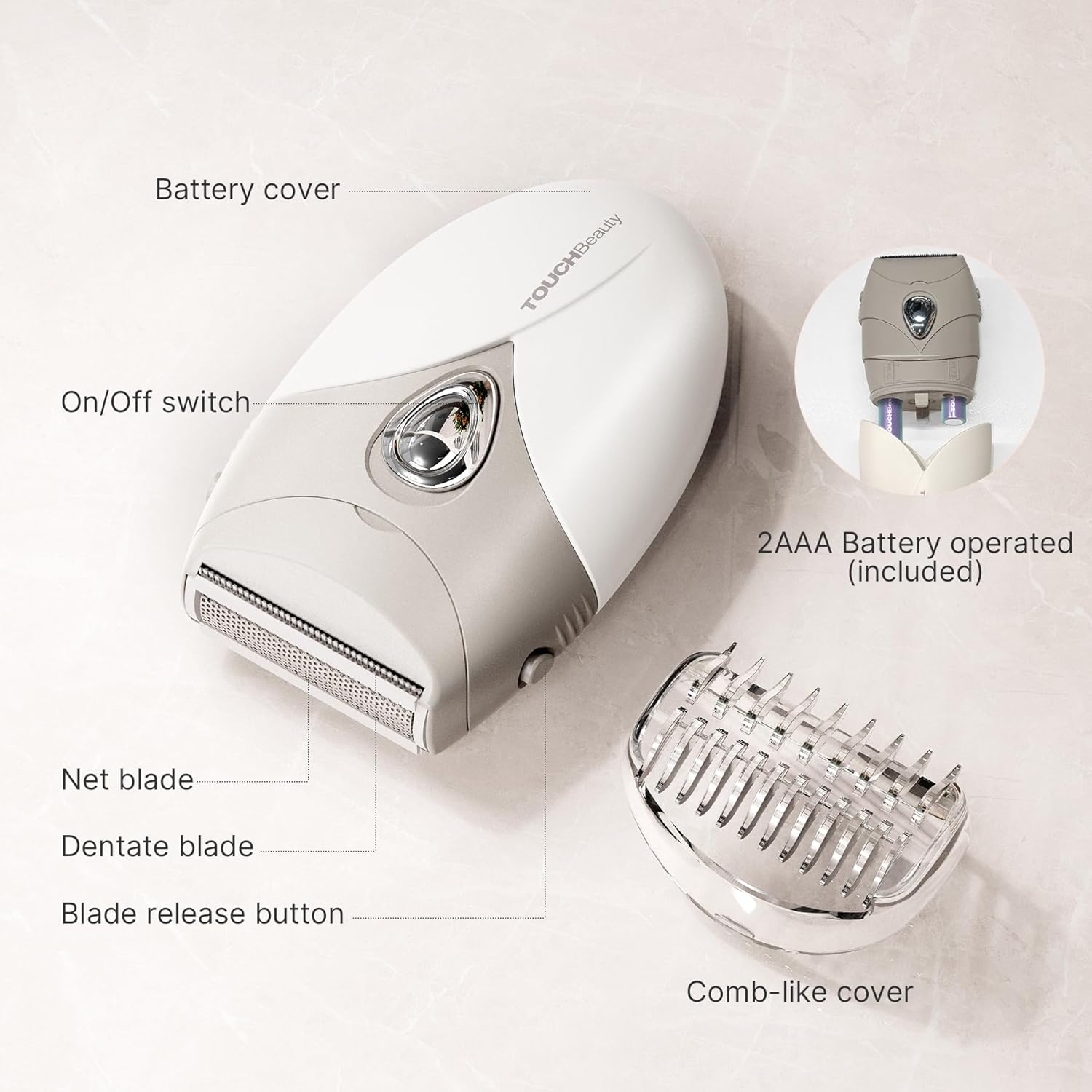 TOUCHBeauty 2025 Upgrade Electric Shaver for Women, Razor Cordless for Silky & Smooth Skin, Wet/Dry, Best for Travel Gray - Image 8