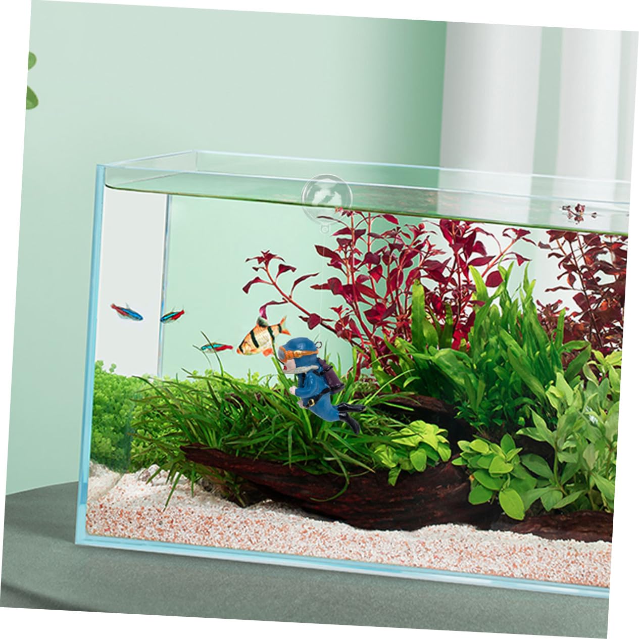ULTECHNOVO 5 Ensembles Décoration D'aquarium Ornement D'aquarium Délicat Ornement De Plongeur Flottant pour Aquarium Décor D'aquarium Miniature Petit PVC 2 Pièces * 5