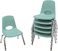 Vista 41 de Factory Direct Partners 10367-BL Silla escolar apilable de 16 pulgadas, asiento apilable para estudiantes con patas de acero cromado y rodamientos