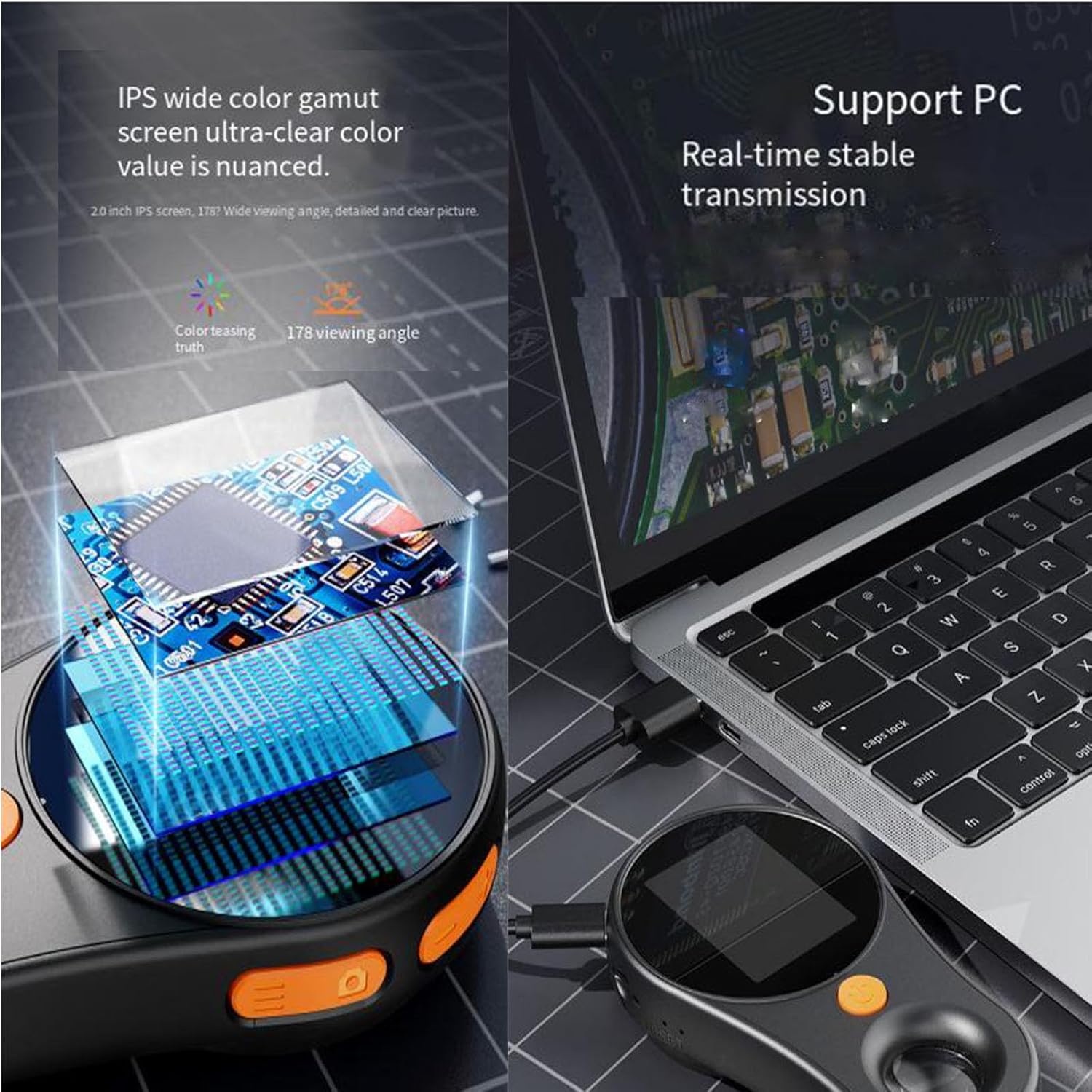 Hailoyearn Magnifying Glass, Hailoyearn Portable Handheld Magnifying Glass, Maintenance Inspection and Observation, 500x Magnification for Plant, Stone, Circuit Boards (White)