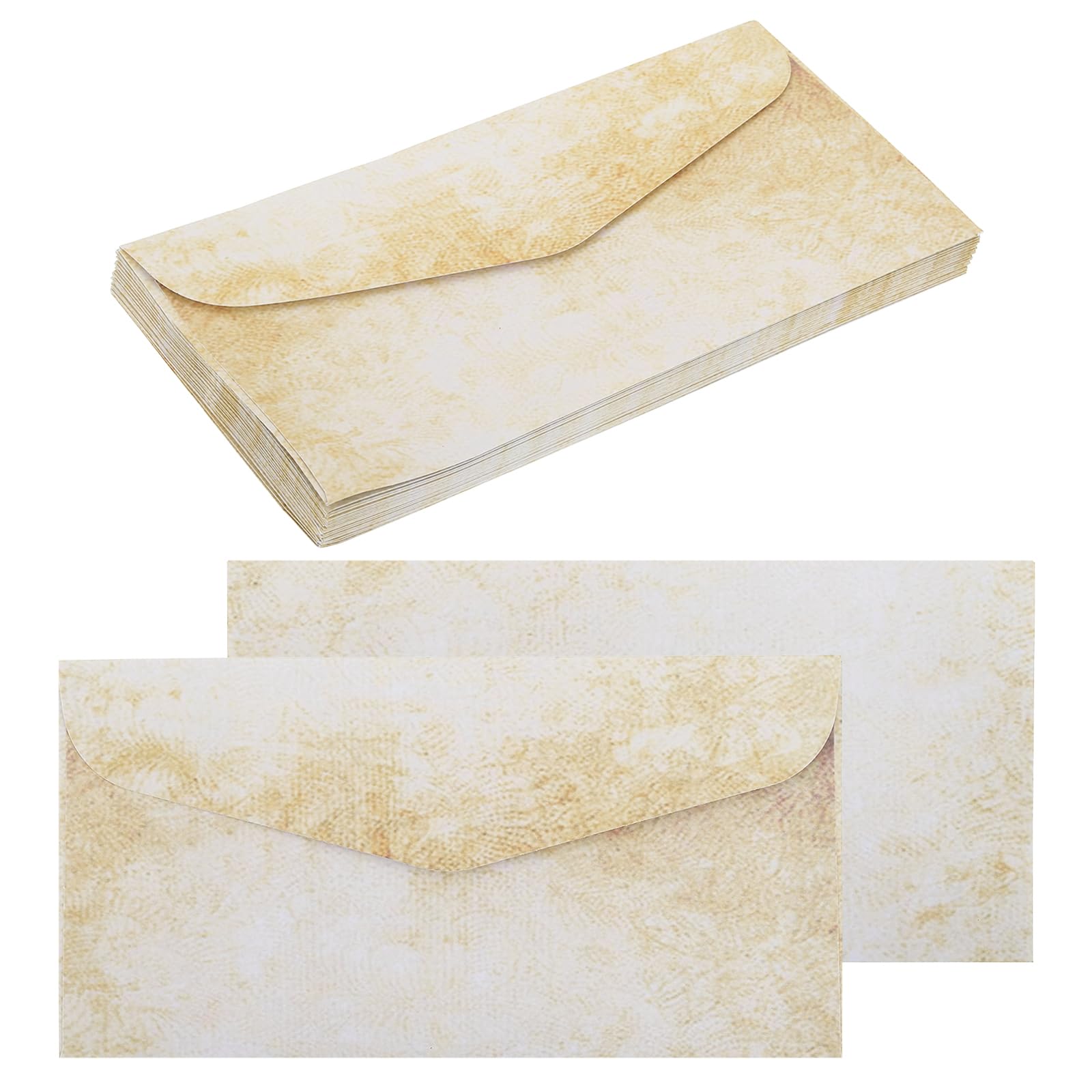 sourcing map 24 Packs Envelopes Vintage Stationery Aged Paper Soft Beige Stationery Old Fashion Paper for Letter Writing, Invitations, Wedding-9 x 4 Inch