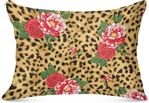 Miniatura 1 de Fundas de almohada con estampado de leopardo rosa, tamaño estándar, súper suave, con cremallera, fundas de almohada de microfibra lavada para el