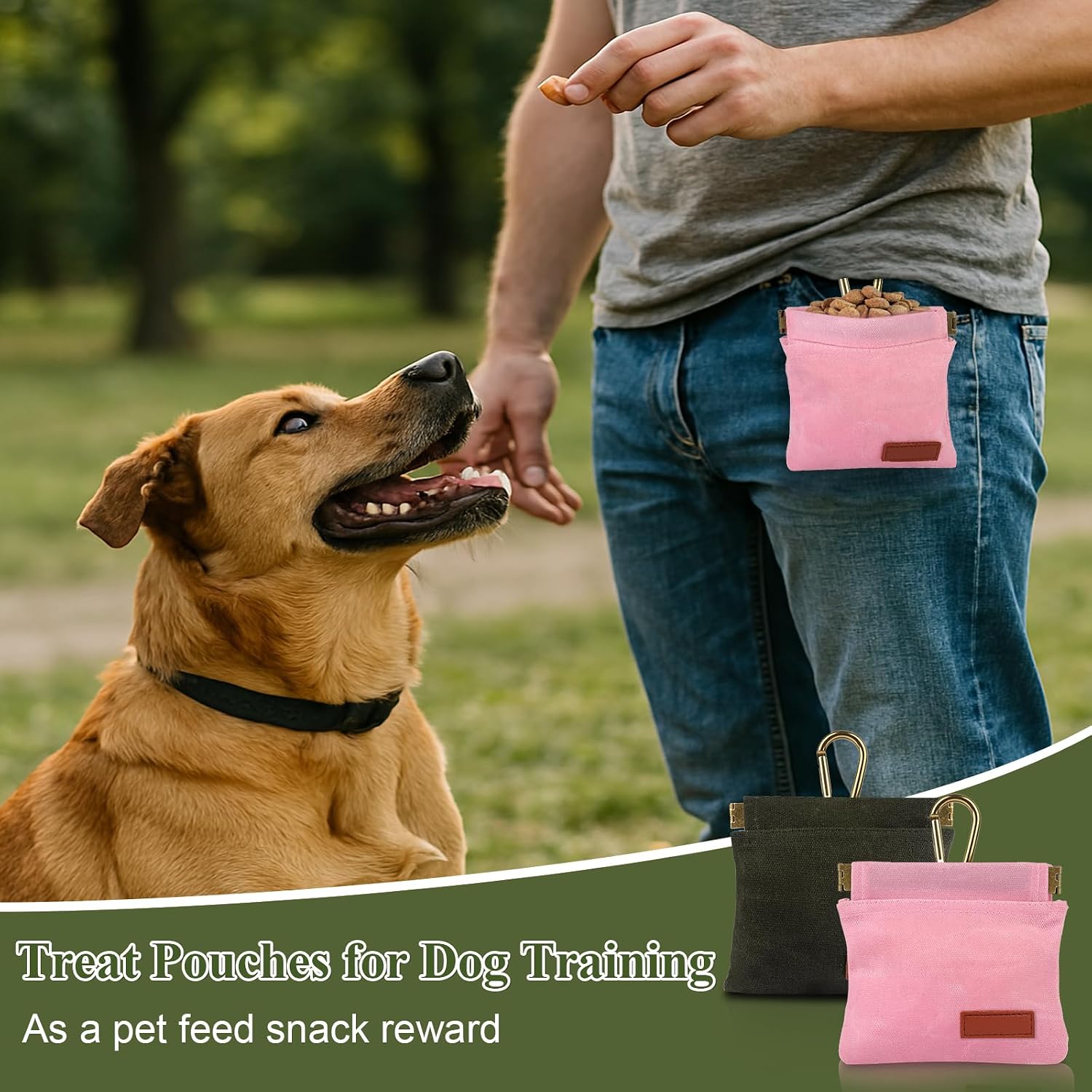 2Pcs Hands Free Dog Treat Pouches for Training, Walking and Outdoor Use image 5