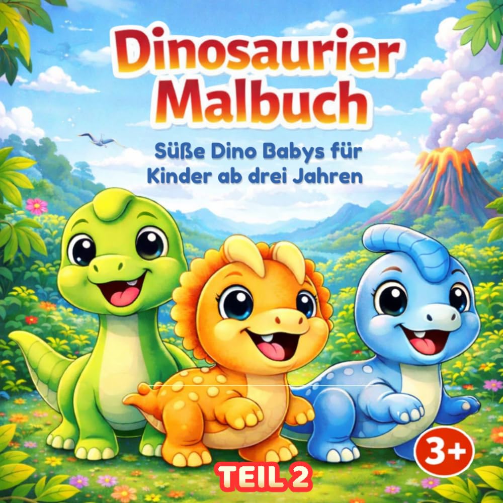 Dinosaurier Malbuch für Kinder ab 3 Jahren: Malbuch Dinosaurier Babys für Jungen und Mädchen mit tollen Dino Babys