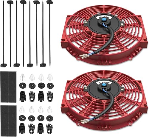 Juego de ensamblaje para ventilador eléctrico de automotor de alto rendimiento de Dynasty, juego de 2, Rojo