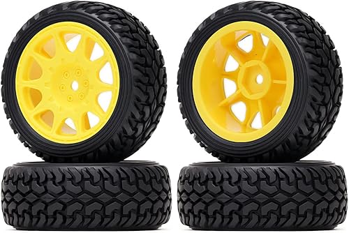 Miniatura 14 de 4 neumáticos de goma de grano de automóvil RC de 2.953 in y llantas de plástico para 1/10 RC en carretera Drift Racing Car Tamiya Sakura Traxxas HPI