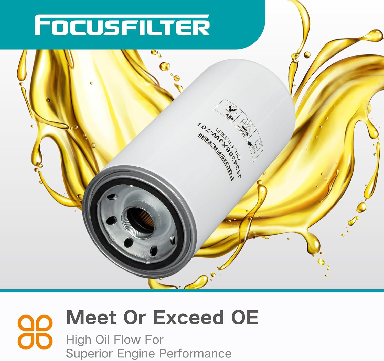 FOCUSFILTER LF691A OEM Grade Oil Filter, Compatible with Caterpillar 330C 725 5230, Replaces 51792, 1R0716, P554005, LFP4005, LFP4005RN, 52183233, WD13145/1, 2P4005