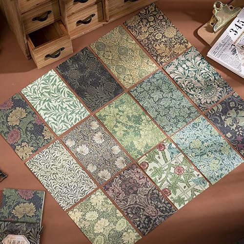 240 Sheets Vintage Scrapbook Papers Scrapbooking Papers Journaling Supplies Retro Decorative Paper Material for Writing, Diary Embellishment Supplies, Craft Paper