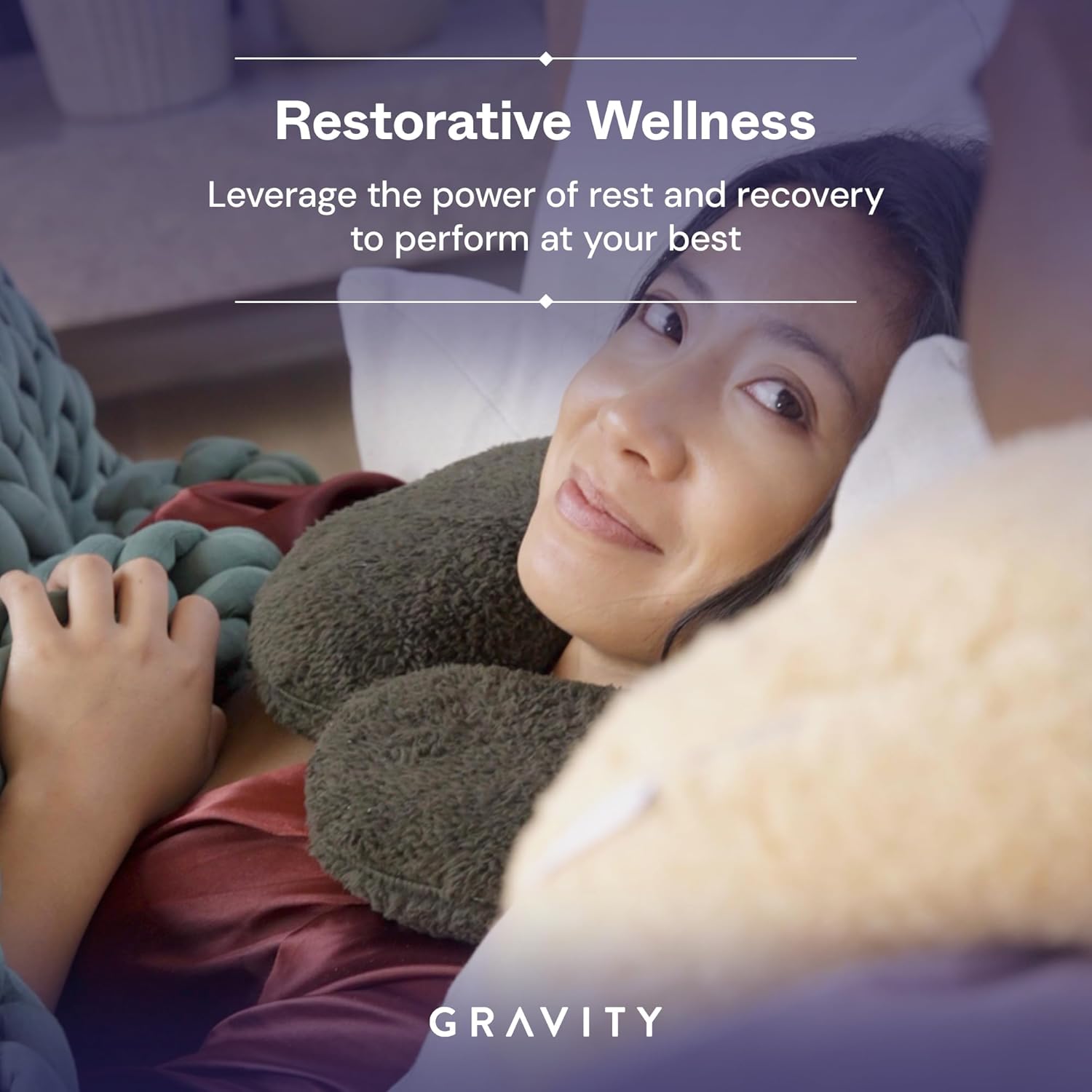 Gravity Weighted Neck Pillow for Sleeping (Black) - Heating & Cooling Soft Travel Pillow for Adults - Neck Support with Premium Clay Beads Promotes Deep Sleep - Airplane Pillow Supports Muscle Relief