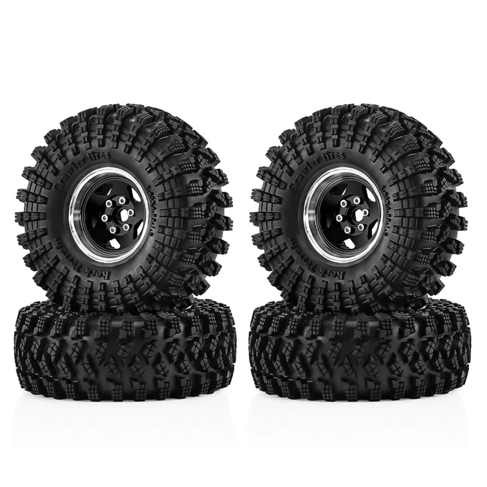 Per SCX10 II III Per TRX-4 Per Traxxas Per TRX-6 D90 D110 1/10 4PCS 1.9 Pollici 120mm Pneumatici Wheel Rim RC Per Rock Crawler Accessorio RC Ruote Gomma