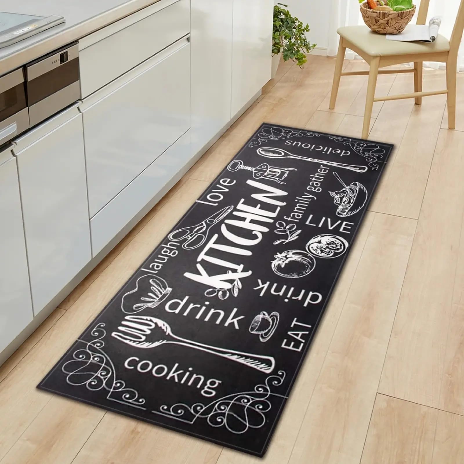 Tapis antidérapant de cuisine 90x120cm lavable et sécurisé