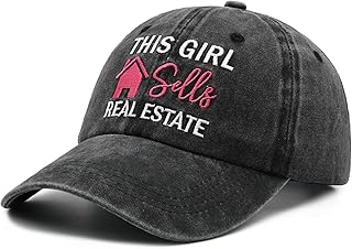 Women's This Girl Real Estate Baseball Cap Adjustable Washed Twill Dad Hat