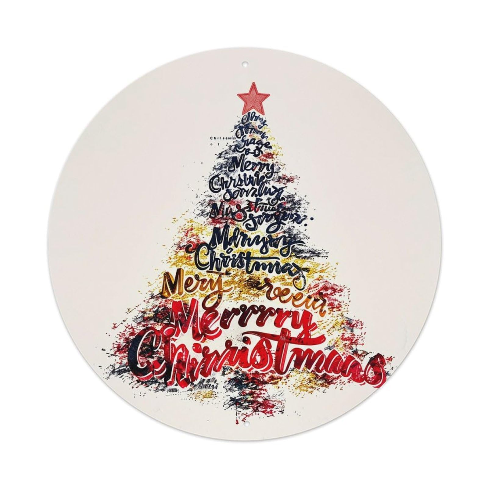 Merry Christmas Tree Art Print Tin Sign Metal Poster Vintage Metal Signs for Home Man Cave Bar Cafe Kitchen laundry room Wall Decorations 8x8 inches
