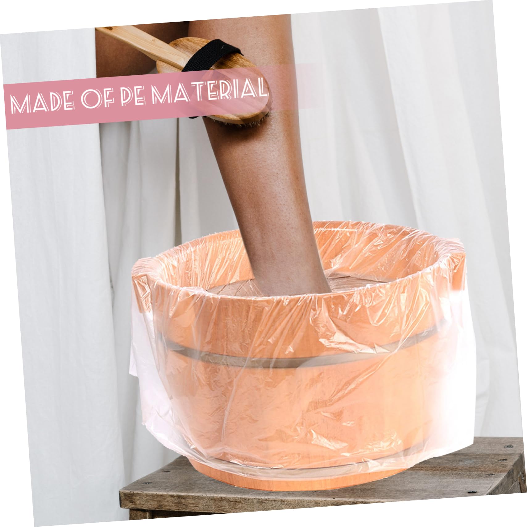 MUSISALY Pedicure Basin Bag 100pcs Disposable Foot Soaking Bags Bath Bucket Liner Travel Spa Use