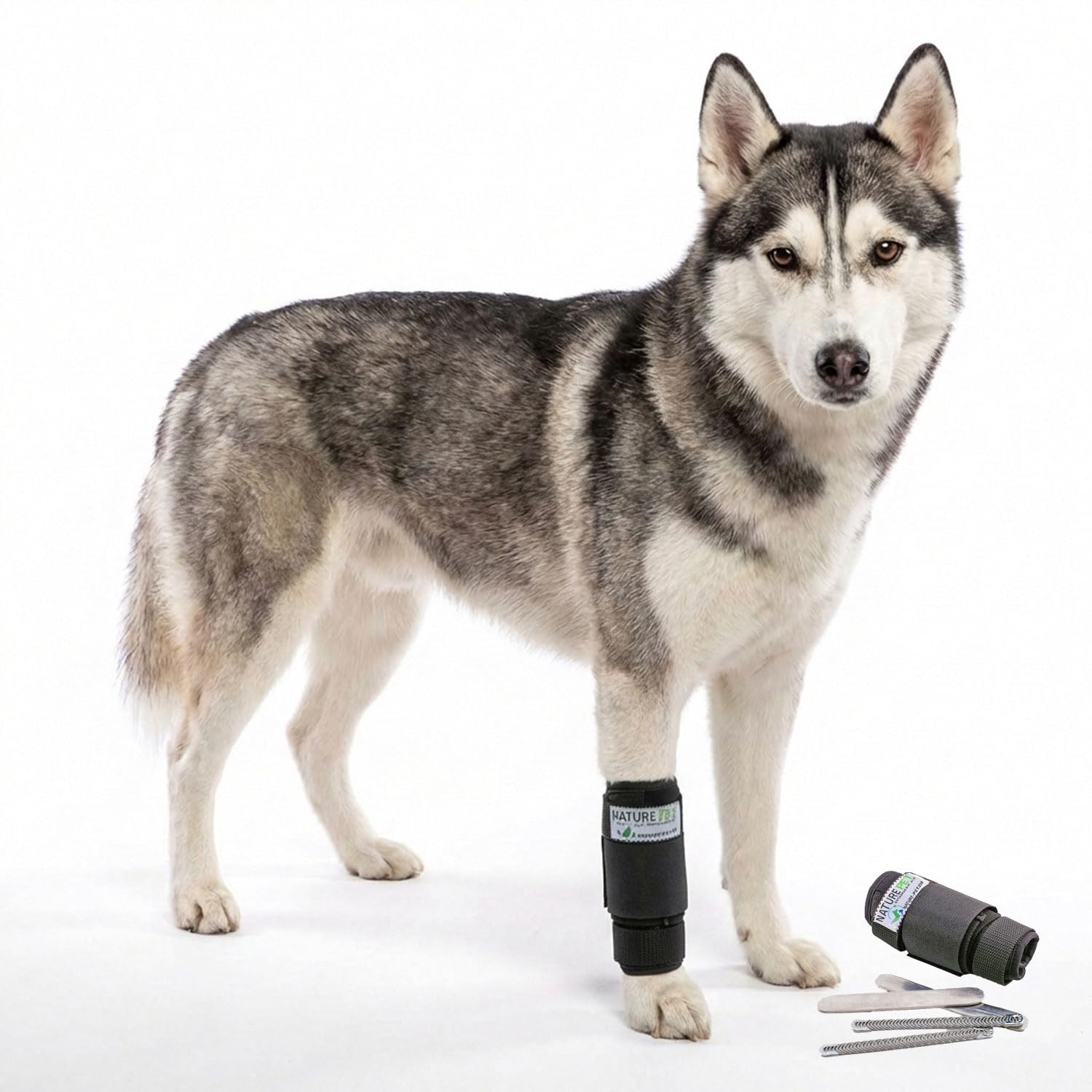 NATURE PET Premium Benda per Polso Cani/per l’articolazione Carpale/per Le Zampe Anteriori - Nero - XL