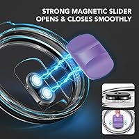 Vista 56 de Tapa con popote para vaso de 30 onzas, tapas de repuesto compatibles con YETI Rambler de 30 onzas, vaso con popote de 35 onzas, sin BPA e