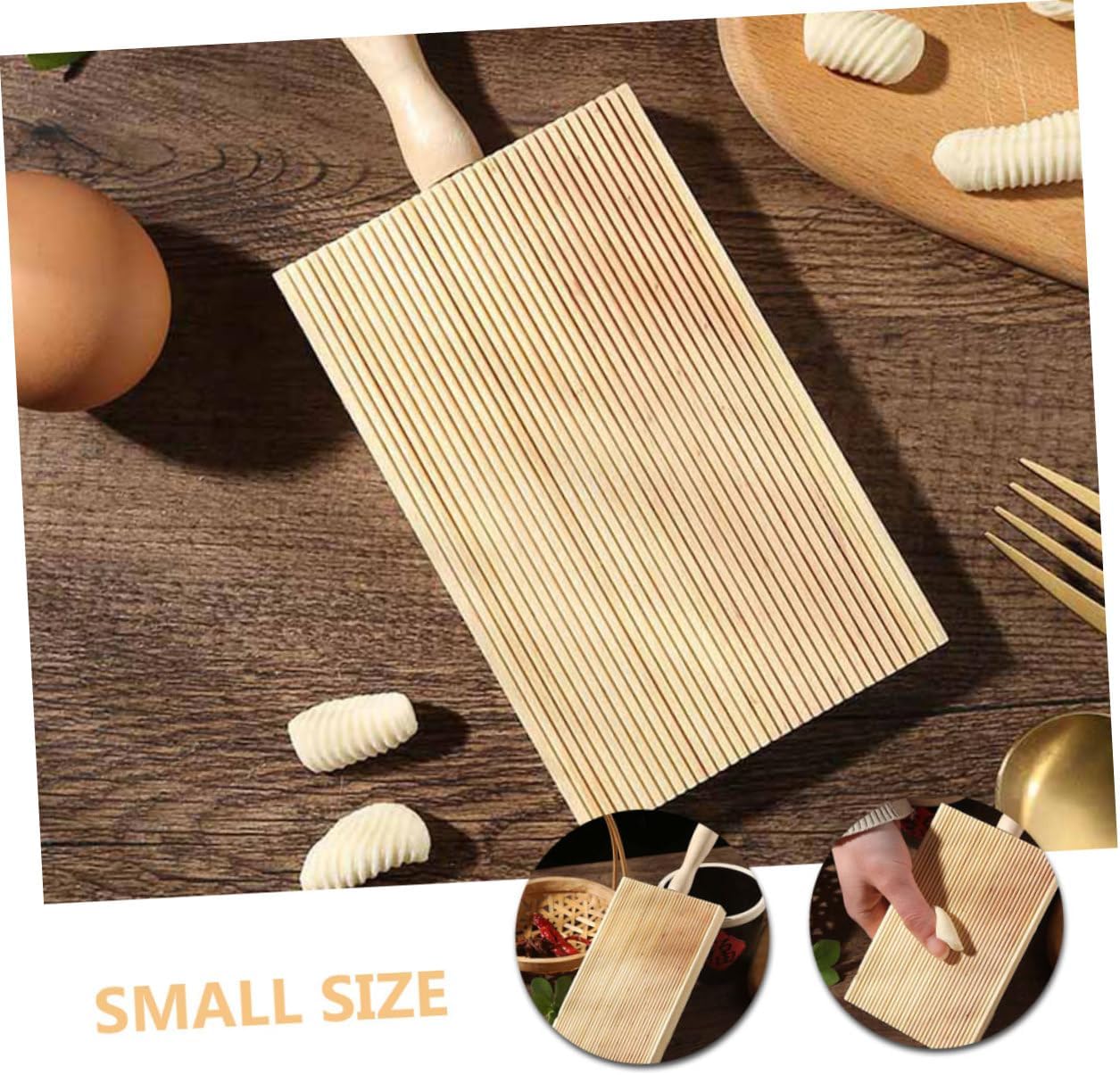 Wooden Pasta Board Gnocchi Board with Ergonomic Handle for Pasta image 2
