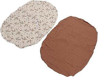 Hojas de Caña de Algodón, Lavable a Máquina, 2 Paquetes, Cubierta de Colchón para Bebés Suave y Transpirable para Universal Cradle, Adecuado para (Juego de Patrones de Flores de