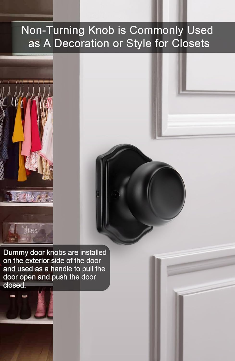 goldenwarm Passage & Dummy Door Knob Bundle – 3-Pack Passage Knobs + 1-Pack Dummy Knobs