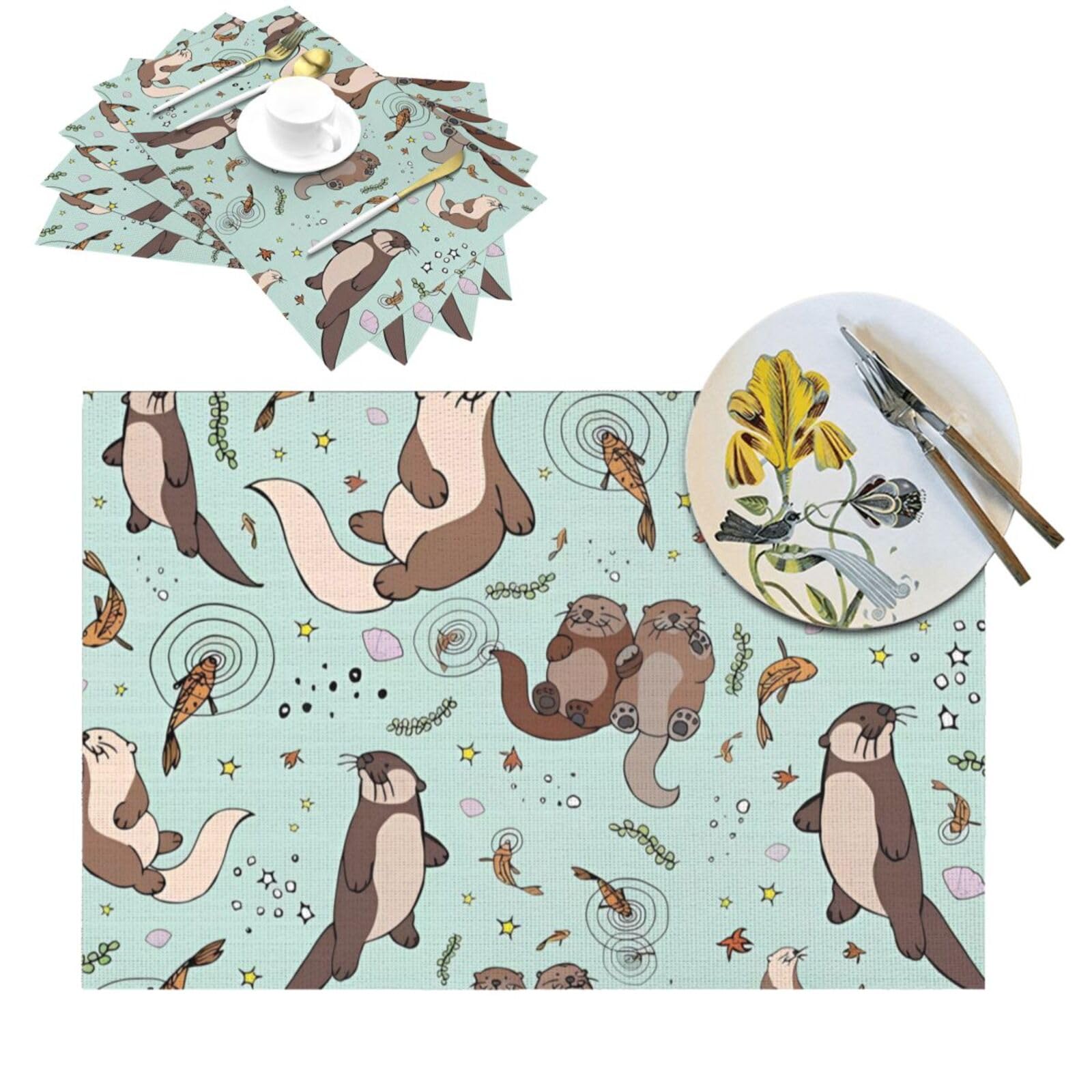 Set de table loutre PVC imperméable qui protège votre mobilier des plats chauds