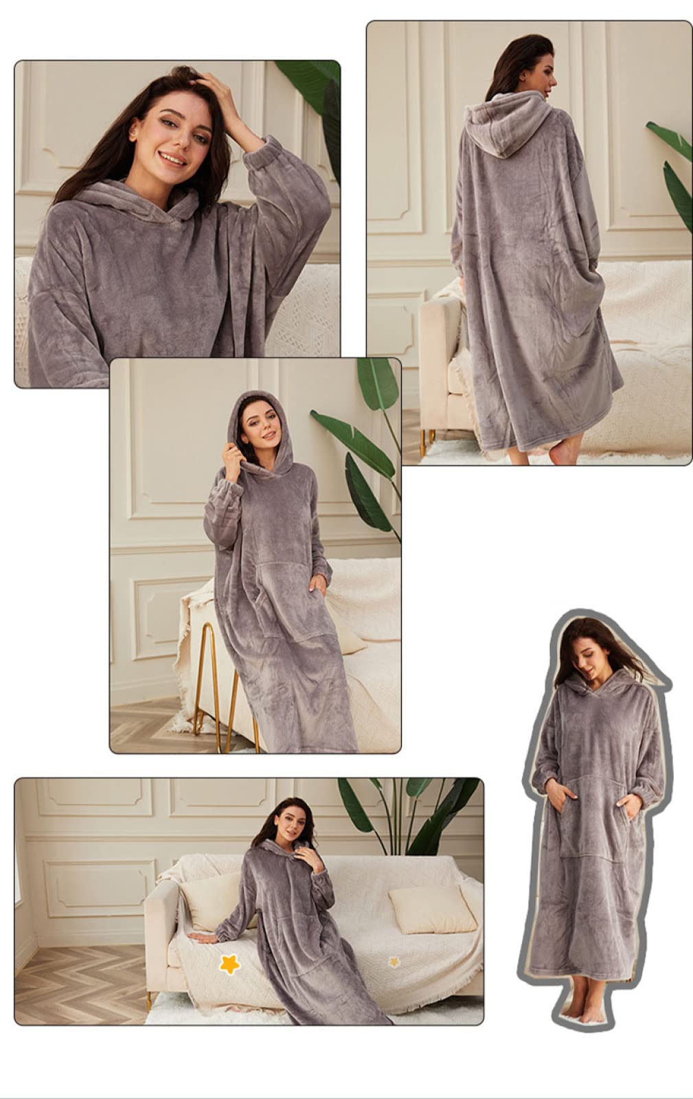 Camisón De Franela para Mujer, Pijama De Una Pieza Alargado Y Engrosado, Camisón Cálido De Invierno, Ropa De Casa para Parejas,Black,90~250斤