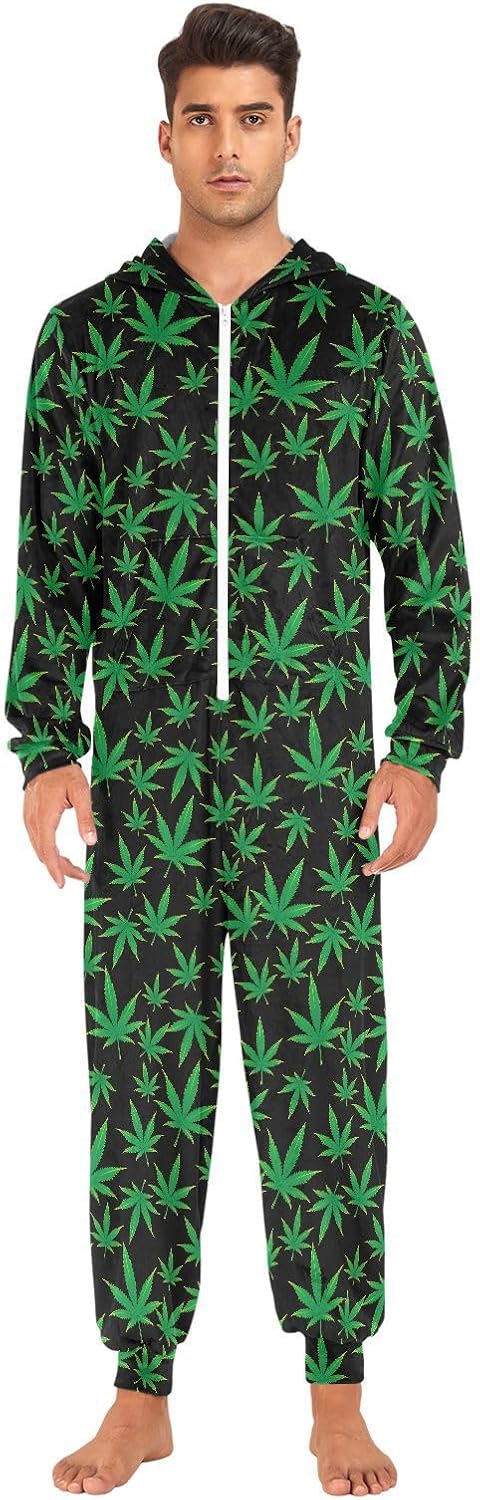 Adult Onesie Pajamas for Women Men One-Piece Costume Hooded Sleepwear Jumpsuit S-XL