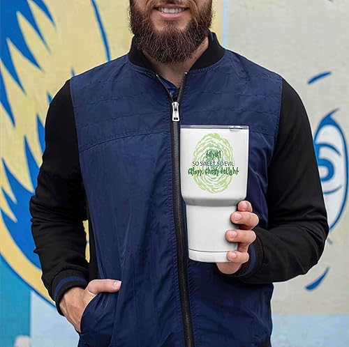 Cool Taiyaki Food Monster Gift for Sweet Food Lovers - 30 Oz White Stainless Steel Large Tumbler