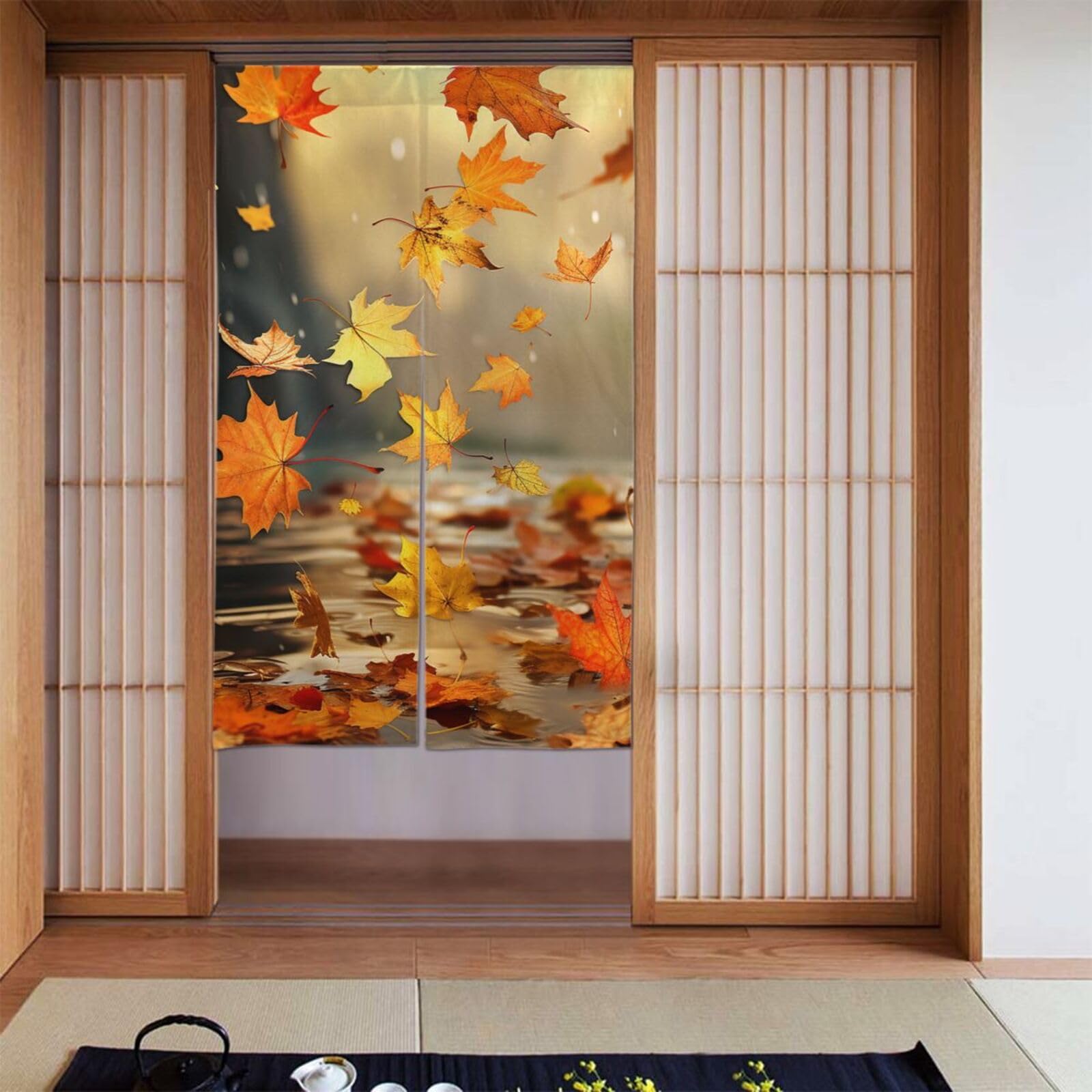 Rideaux de porte occultants d'automne 86x142 cm pour séparation de cuisine et chambre