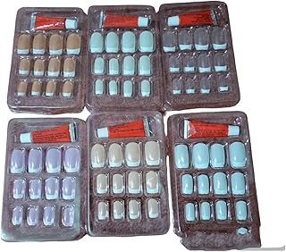 مجموعه اظافر صناعيه مستورده تتكون من 6 الوان مختلفه بالاصاقه 6 انابيب لصق