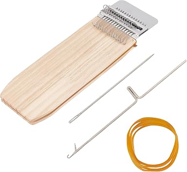 arricraft Wood Knitting Looms, Mini Weaving Frame Loom Kit with Pin Rubber Findings for DIY Weaving Arts, Repair Clothes, Mending Jeans