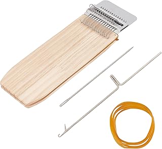 arricraft Wood Knitting Looms, Mini Weaving Frame Loom Kit with Pin Rubber Findings for DIY Weaving Arts, Repair Clothes, Mending Jeans