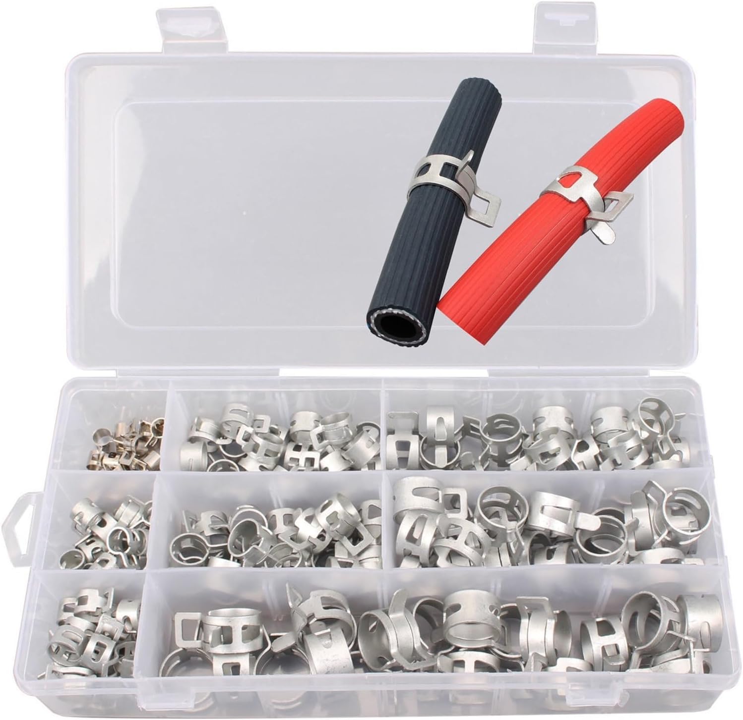160Pcs/Set 6.5-18mm Spring Clip Hose Clamp Fastener Fuel Line Hose Water Pipe Air Tube Car Plumbing Tools Spring Hose Clamps