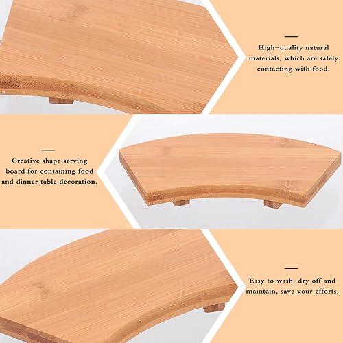 Miniatura 9 de HEMOTON Placa de sushi de bambú estilo japonés Sushi bandeja de servir placa de filete Sashimi plato de mariscos plato para restaurante en el hogar