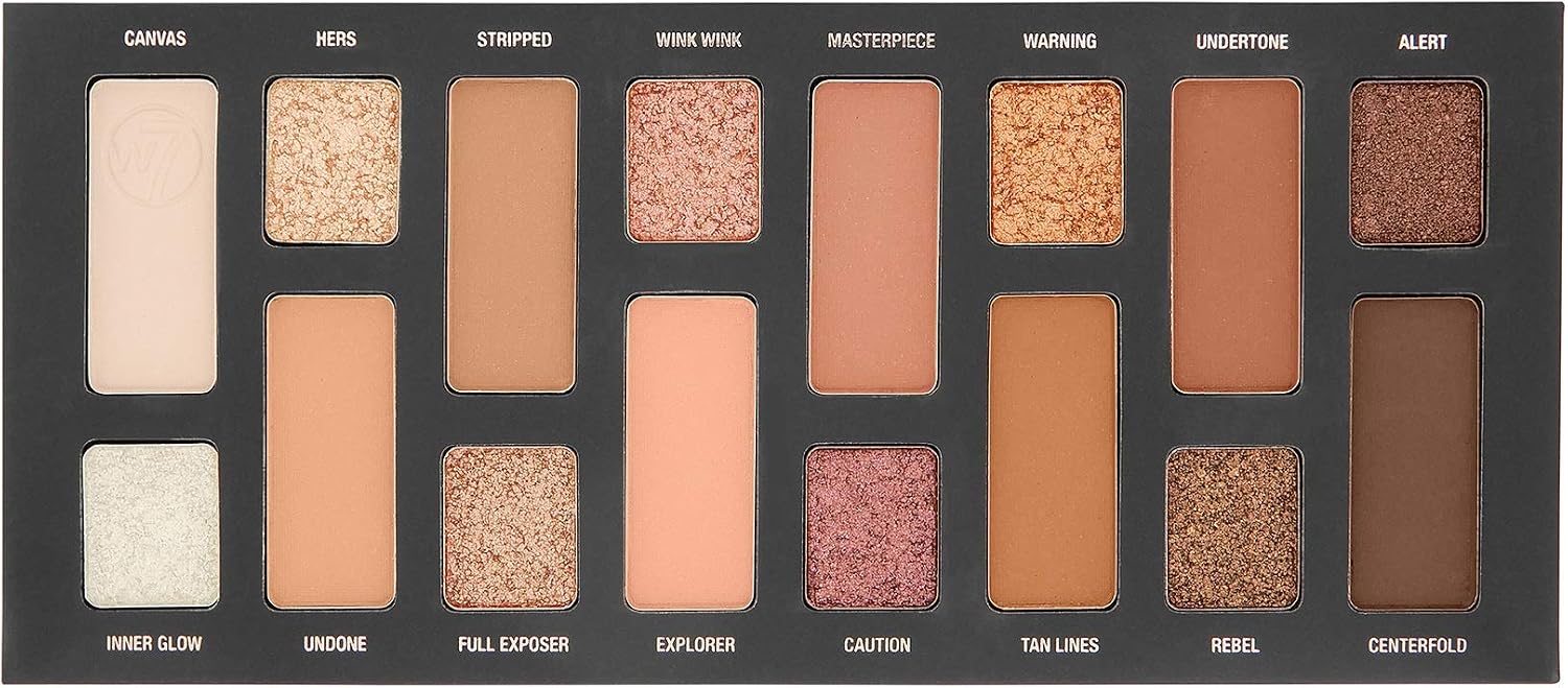 W7 Nudification Pressed Pigment Palette - 16 High Impact Nude Colors - Flawless Long-Lasting Glam Makeup - Image 3