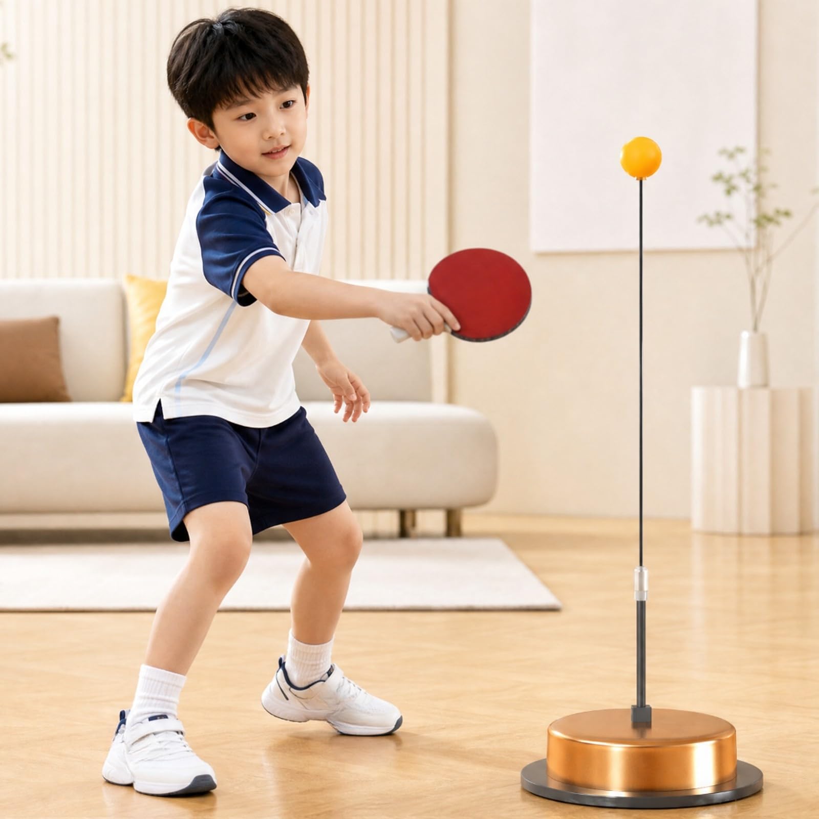 Allenatore da Tavolo con Aste Elastiche Stabile Dispositivo di Allenamento con Base Pesata Compatto per Bambini, Casa